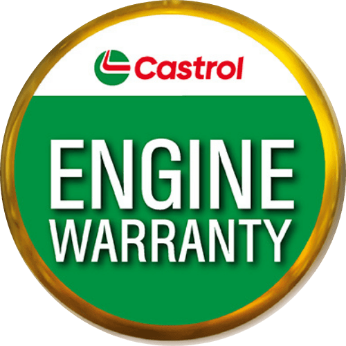 A circular logo with a yellow border featuring the Castrol logo and the text Engine Warranty on a green background. EuroMechanic | Top Reviewed Auto Repair Shop | Greater Toronto and Guelph | Visit Euromechanic