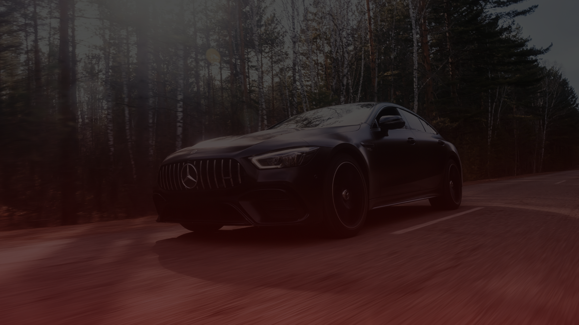 A sleek, black Mercedes sports car drives along a forested road. Sunlight filters through the trees, casting shadows on the cars shiny surface. This blend of speed and elegance amid a natural setting speaks to the meticulous work of a skilled mechanic in Greater Toronto. EuroMechanic | Top Reviewed Auto Repair Shop | Greater Toronto and Guelph | Visit Euromechanic